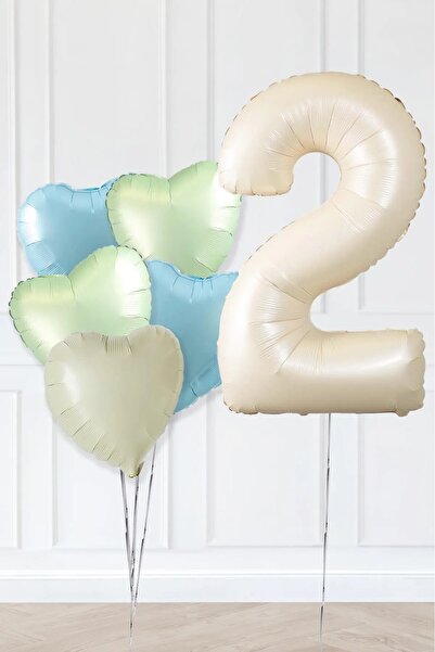 BKMC PARTY Beige Age Balloon Retro Green Blue Heart Balloon Set Sea Sand Crea...