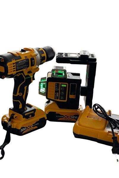 assurr Kablosuz Şarjlı Lazer Metre Ve Şarjlı Matkap Seti 2 2 Yıl Yok Akülü 36...