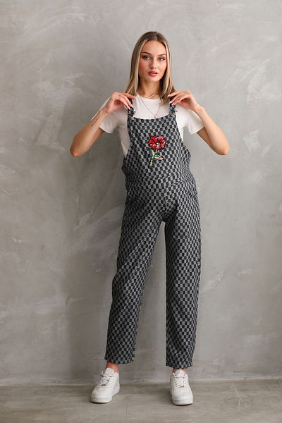 Miss Dünya Lissa Pregnant Gardener Overalls - Embroidery with Front Snaps