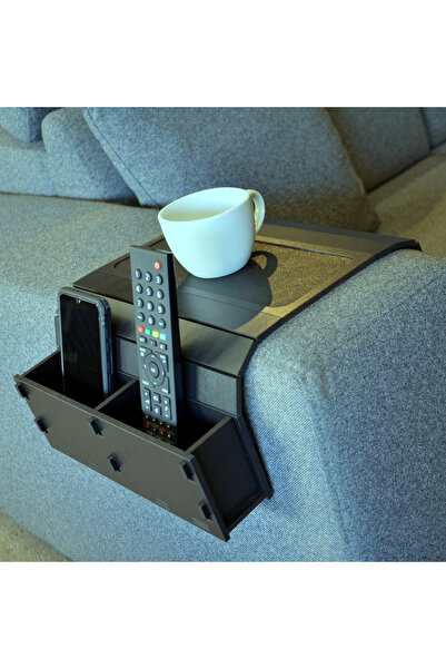 ARKITEKT EX MDF Kolçak Sehpası Kumandalık Organizer – Telefon ve Kumanda Tutucu Bardak Altlığı Sehpa