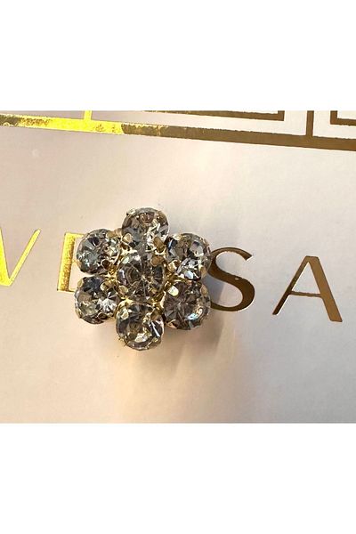 ODDA TASARIM ATÖLYESİ White large crystal stone plug-and-snap carefree clip seamless button