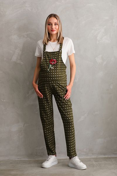 Miss Dünya Lissa Embroidered Pregnant Gardener Jumpsuit with Front Snap Fasteners