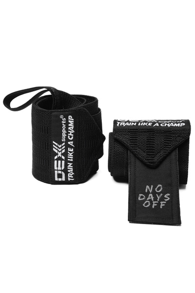 Dex Supports Lasting Energy Sports Wristband Wrist Wraps Black + Weightlifting Strap Straps Orange Set of 2