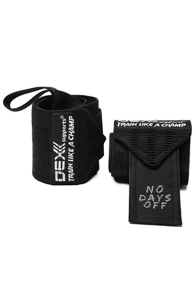 Dex Supports Lasting Energy Weightlifting Strap Lifting Straps Blue + Wrist Wraps Sports Bracelet Black Set of 2