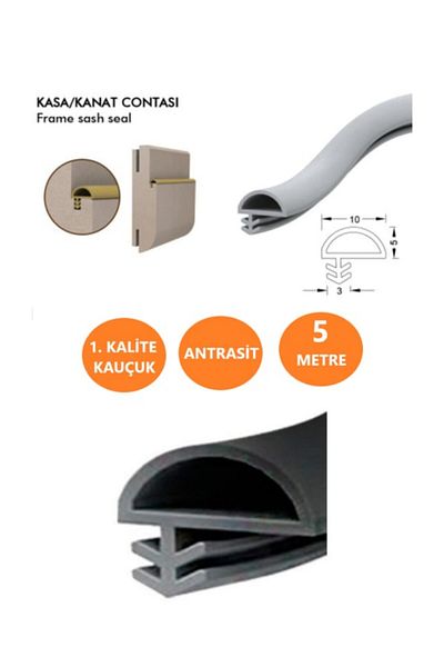 ARON (5 METERS) AMERICAN (ANTHRACITE) WITH SIDE NAILS PANEL DOOR CASE WITH DOOR SEAL 10MM