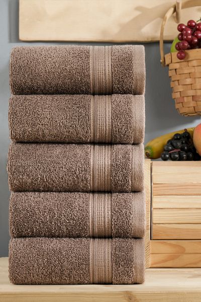 TABEA HOME Rei Σετ Πετσέτες 5 τεμαχίων - 100% Eksta Μαλακό και Υψηλής Απορρόφησης 35x35 cm