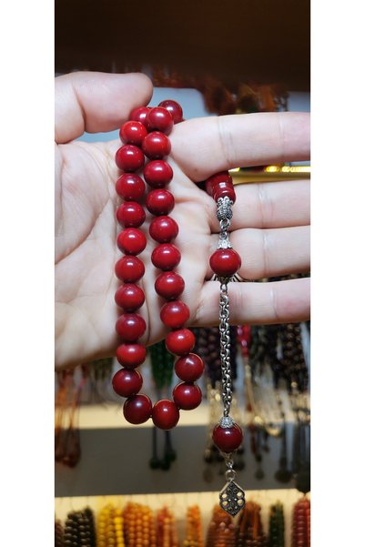 Black Sea Port Globe Cut Ottoman Similar 10 mm Amber Prayer Beads