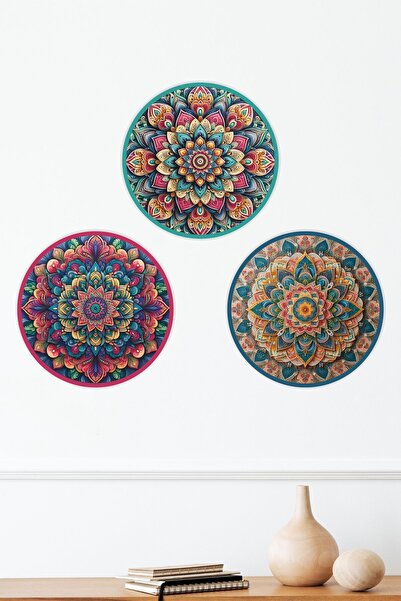 UNT Set de pictură decorativă de perete Mandala colorată 30 cm