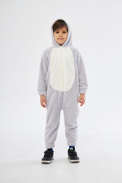 LORIAN'S Welsoft Plush Unisex Rabbit Jumpsuit - Zippered Baby and Kids Costume