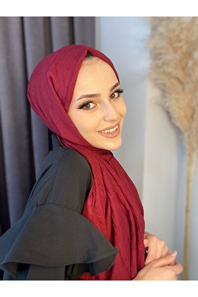 alcanavm Bambu Kraş Şal Bordo