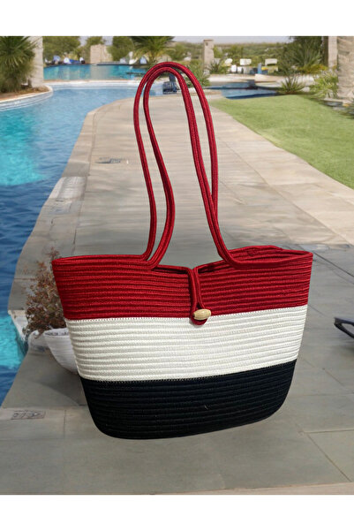 HomeTurko ŽENSKA SLAMNATA JUTA TORBA ZA PLAŽU, DEKORATIVNI ORNAMENT, AKSESUAR...