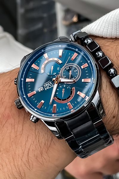 Tom Jones New Season Multifunction Men's Wristwatch with Steel Cord + Bracelet Gift
