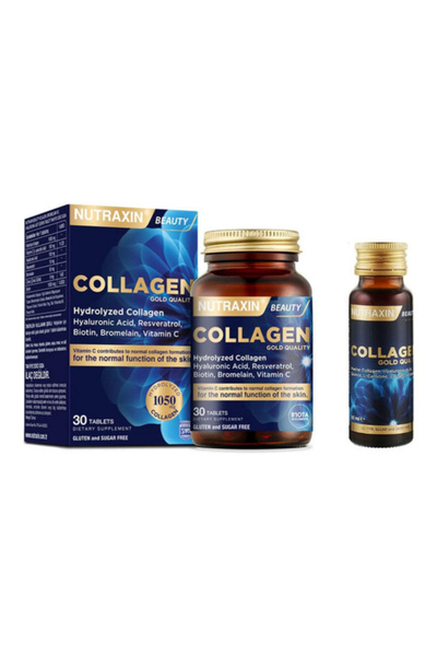 Nutraxin Collagen 30 Tablet Hidrolize Kolajen + 1 Adet Collagen Shot 50ml Set