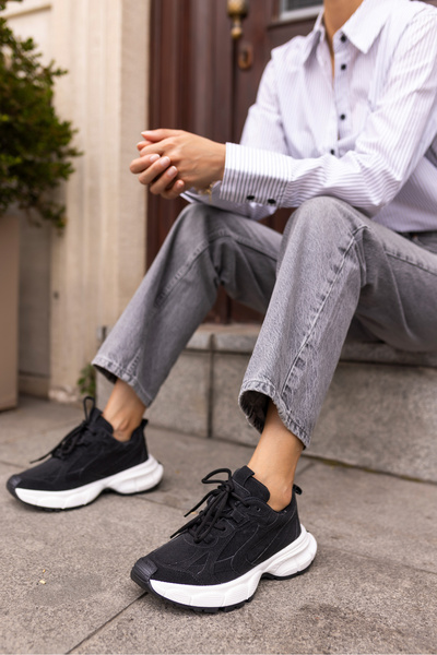 ANGELİNA JONES GENT ΓΥΝΑΙΚΕΙΑ ΜΑΥΡΟ ΛΕΥΚΗ ΣΟΛΑ SNEAKER