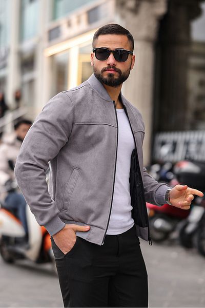 BearGlam Men's Suede College Jacket