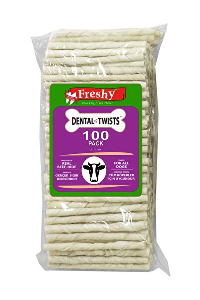 Enjoy Freshy Dental Twists - Beyaz Burgu Çubuk - 100'lü Mega Paket - 600 gram
