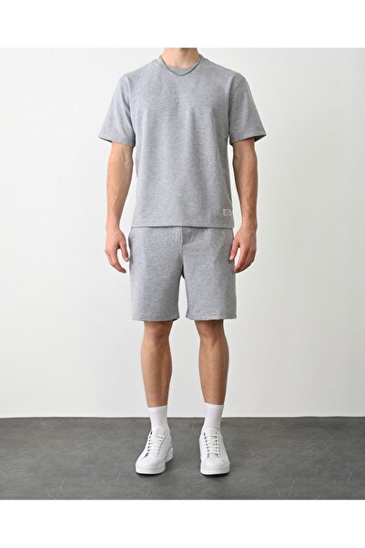WEAR Pamuklu Tişört ve Şort Takımı Gri