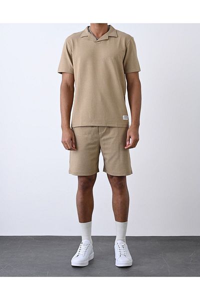WEAR Beige Basic Men's Shorts Set