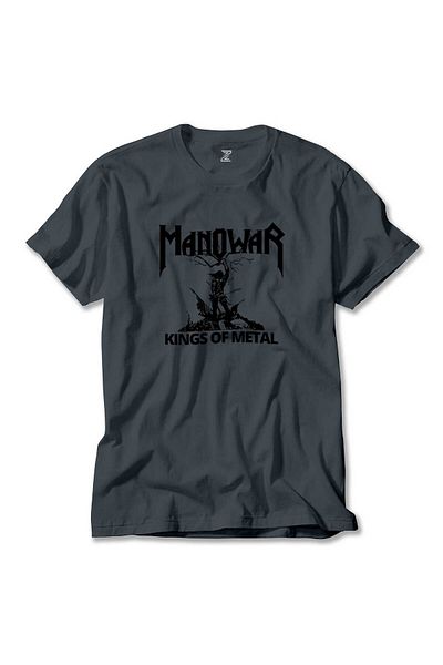 Z zepplin Manowar Kings of Metal Black Smok T-Shirt