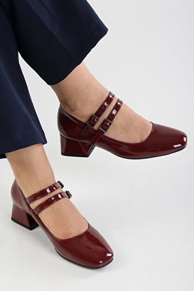 Shoeberry Női Woody Burgundy lakkbőr sarkú cipő