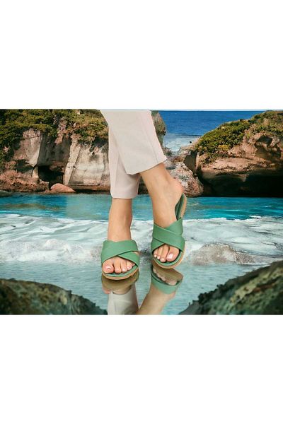 ÇEÇEN HOME Women's Cross Summer Slippers Beach Street House Slippers