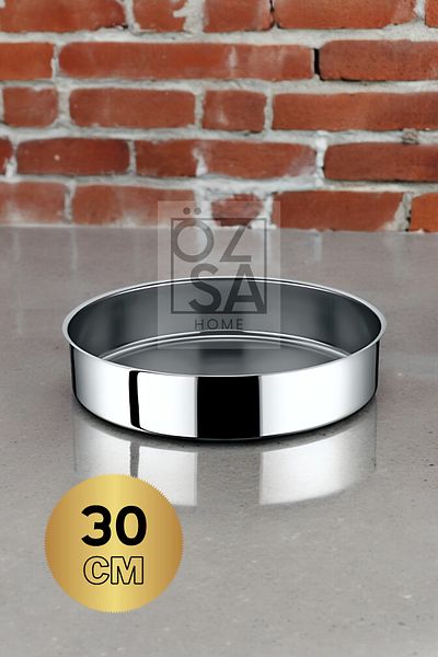 ÖzSa Home 30cm Stainless Steel Round Baking Tray - Baklava and Pastry Wrist