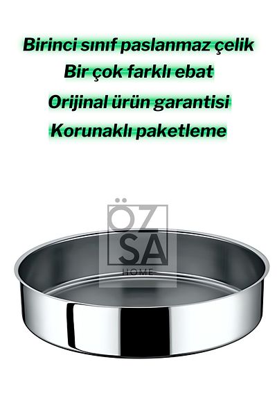 ÖzSa Home 28cm Stainless Steel Baklava Pastry Oven Tray - Round Design