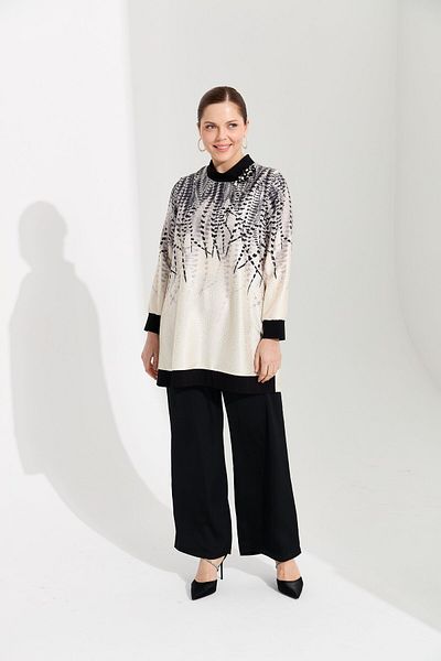 FUAT GÜRSEN Fuat Gürşen 1321 Jacquard and Collar Detailed Tunic