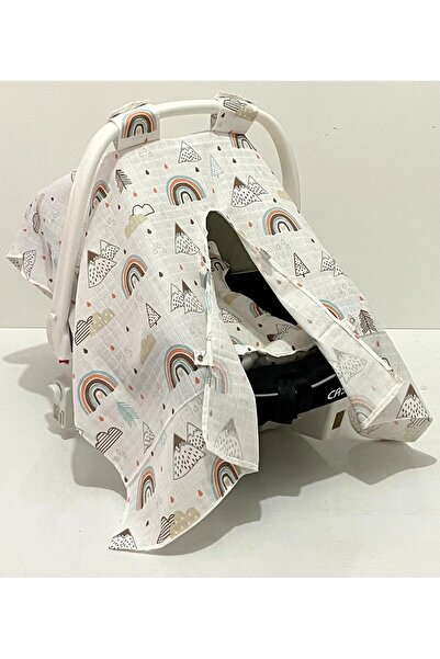 Babycitytr %100 Pamuk Çok Amaçlı Çift Katlı Müslin Puset Örtü ve Minder