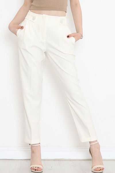 BosFonis Ecru Double Leg Trousers - 20872.683.