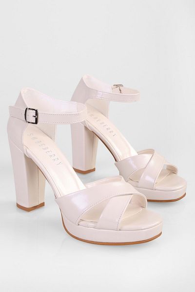 Shoeberry Γυναικεία παπούτσια με τακούνι Giselle Pearl Skin Platform