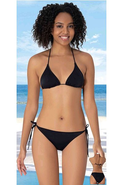 Sunsurf Set Bikini Triunghi String Negru