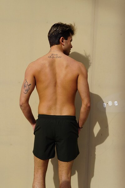 C&City Erkek Likralı Deniz Şort C12201 Haki