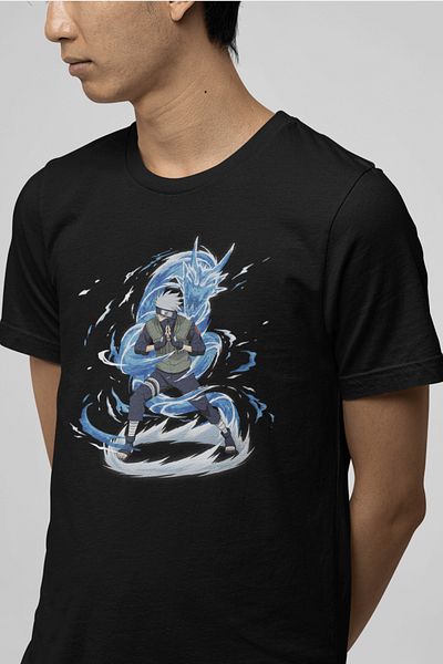 POPULUS Μαύρο T-Shirt Naruto Kakashi