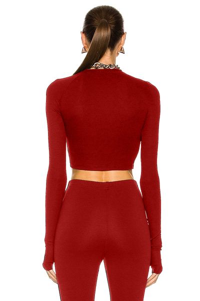 zaccana z Silk Jersey Crop Top - Asymmetrical Neckline, Double Layer Cr2786