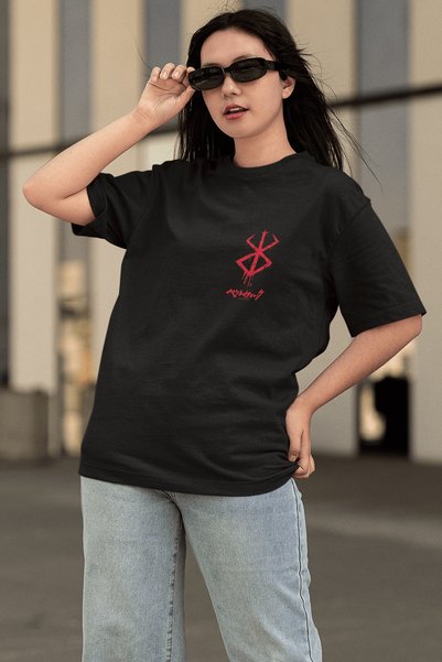 POPULUS Berserk Sword Front Back Printed T-Shirt