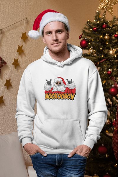 POPULUS Суитшърт с качулка Hohoo Santa Claus New Year