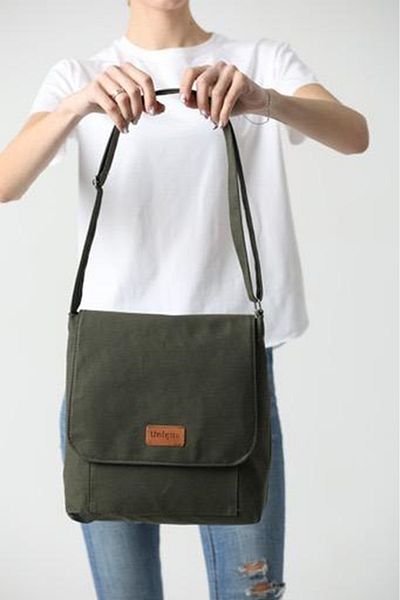 KIRASE Women's Quality Medium Size Canvas Unigue Written Shoulder Bag