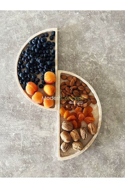 Modestmar Travertine 2-Piece Round Tray