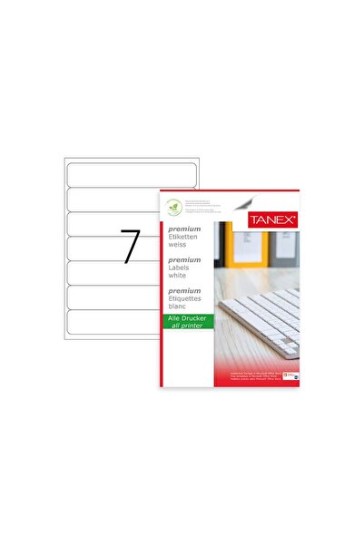 Tanex Tw-2107 500 Etichete laser albe A4 - 7x192.5x39mm Etichete pentru impri...
