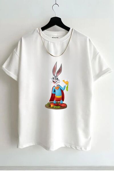 Massgai Unisex majica kratkih rukava sa štampanim dizajnom Bugs Bunnyja, 100%...