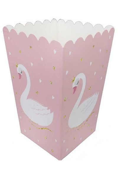 kidspartim Swan Themed Corn Box 8 Pieces