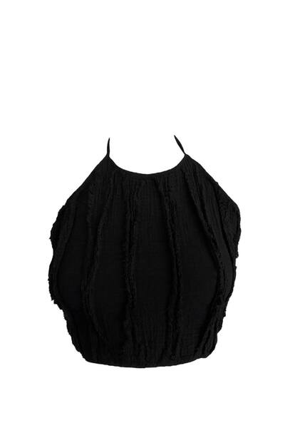 Mrmemo Muslin Crop, Neck Tied Muslin Bustier