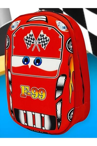 Tezzgelsin F66 Cars Red Race Car Grădiniță Creșă Eva Print 3-6 Ani Rucsac Geantă de școală