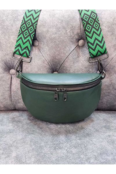 Dein DasLeder Genuine Leather Crossbody Green Bag