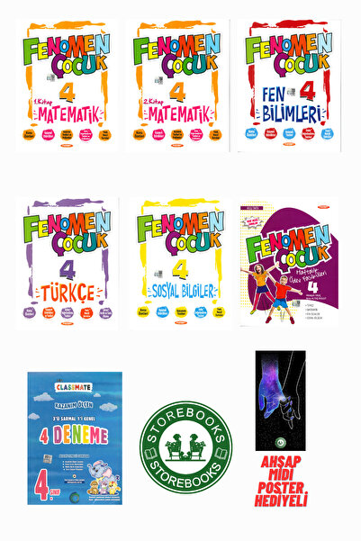 Fenomen Yayıncılık Çocuk 4.Sınıf Tüm Dersler Seti ( 6 Kitap ) 2024 Basım Okyanus Deneme Sınavı Ahşap Poster Hediyeli
