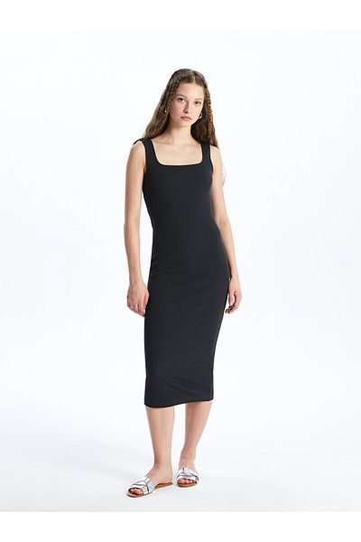 LC Waikiki Women's Square Collar Straight Dress