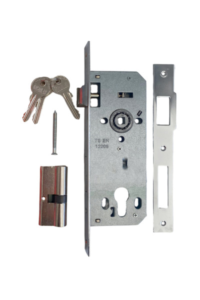 ÖZCANLAR KİLİT Silindirli KARE 40mm Gömme Giriş Kapısı Kilidi Çelik Kapı Kilidi(23mmx40mm BAREL DAHİL TAKIM)