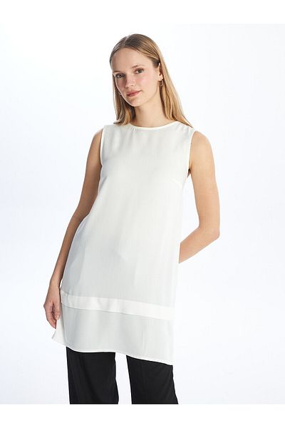 LC Waikiki Flache Damen-Tunika mit Rundhalsausschnitt