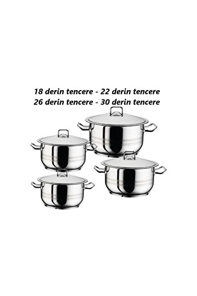 Yıldız çelik 304 kalite hascevher 8 parça tencere seti